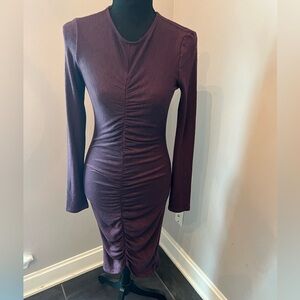 Leith Ruched Bodycon Women’s Dress Purple XS